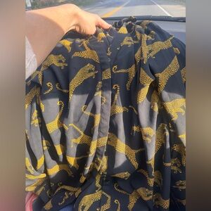 Stylish Cheetah Print black blouse